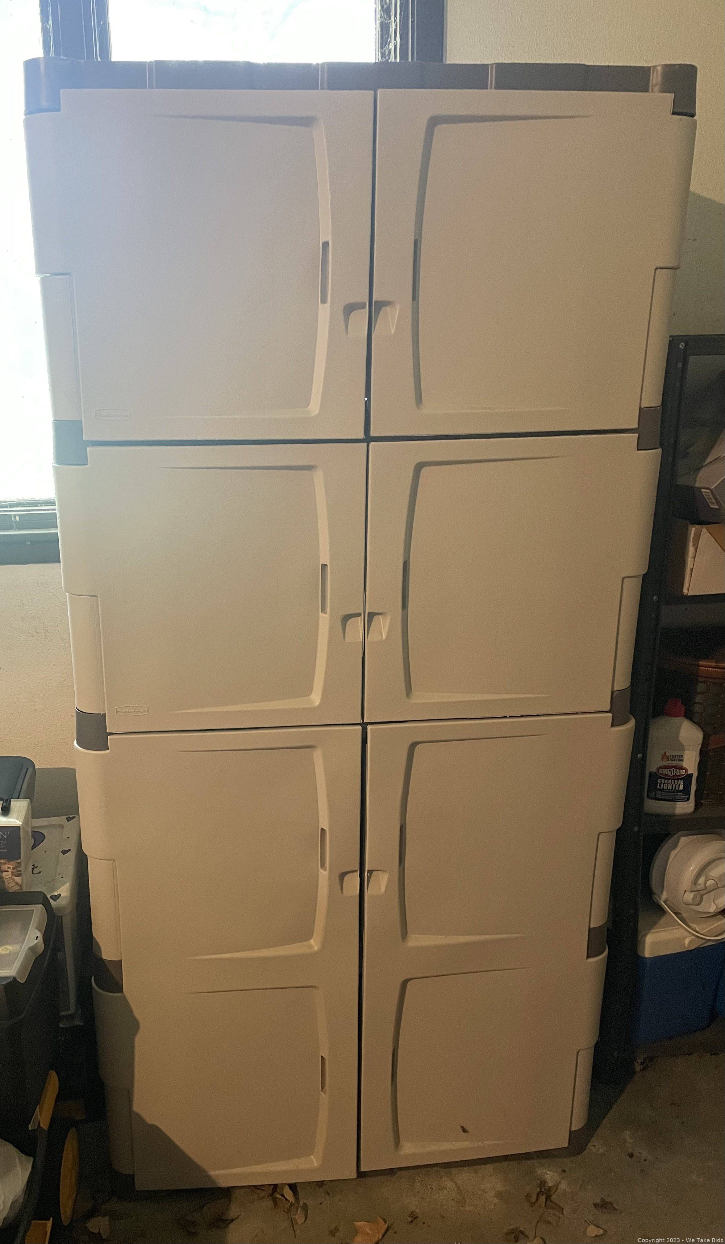 Sold at Auction: RUBBERMAID STORAGE CABINET